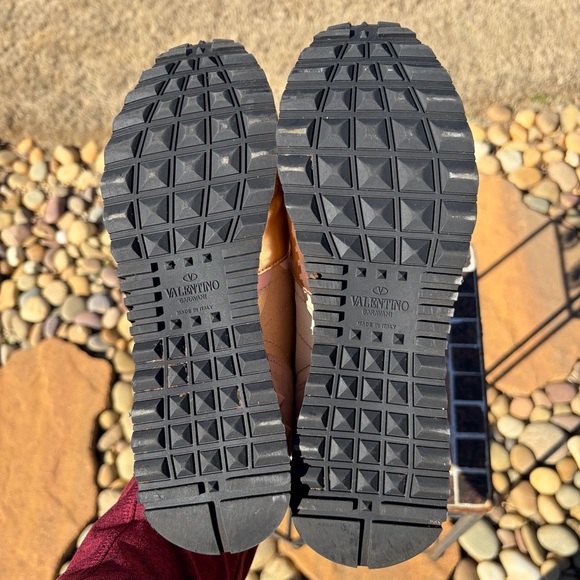 Valentino Garavani Rockrunner Leather & Suede Camouflage Sneakers Size 37.5 - Picture 4 of 11